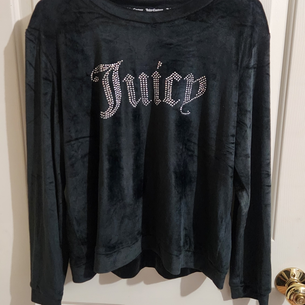 Juicy Couture Black Velour Pajama SET 3 PIECE